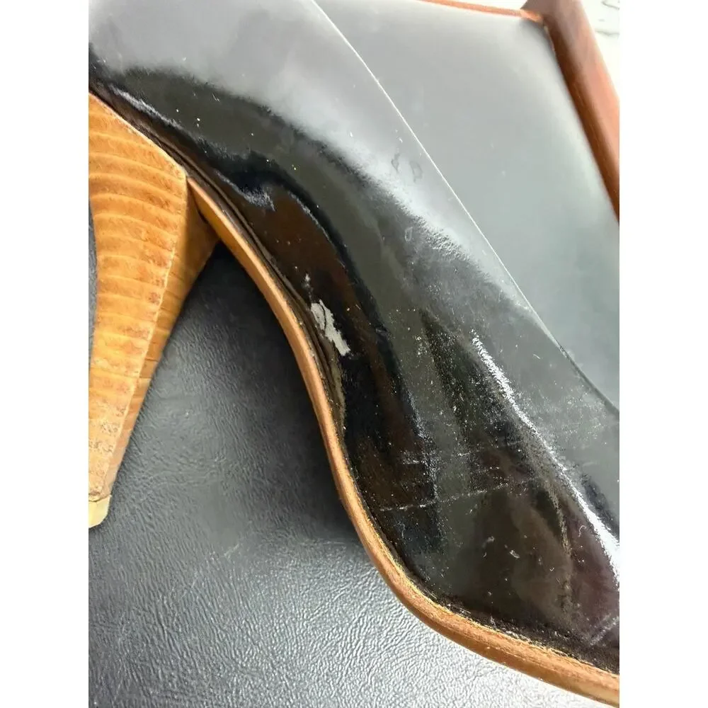 Robert Clergerie Paris Womens 6 B Black Patent Leather Pumps Heels France